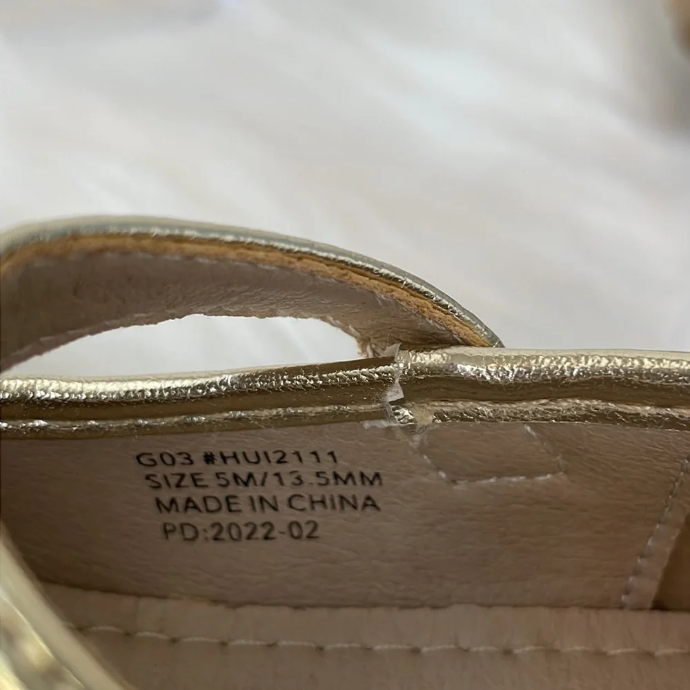 Girls Gold Glitter Dress Shoes‎